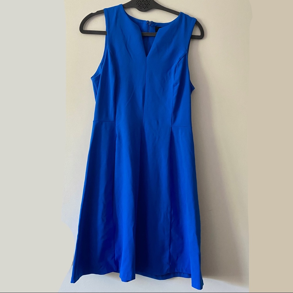 Cynthia Rowley Blue V-Neck Fit and Flare Mini Cocktail Dress